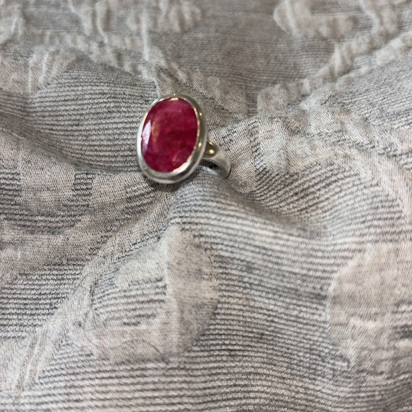 Red Ruby Oval ring, July birthstone silver ring, 925 silver rings Sizes 6, 7, 8 - Picture 7 of 10